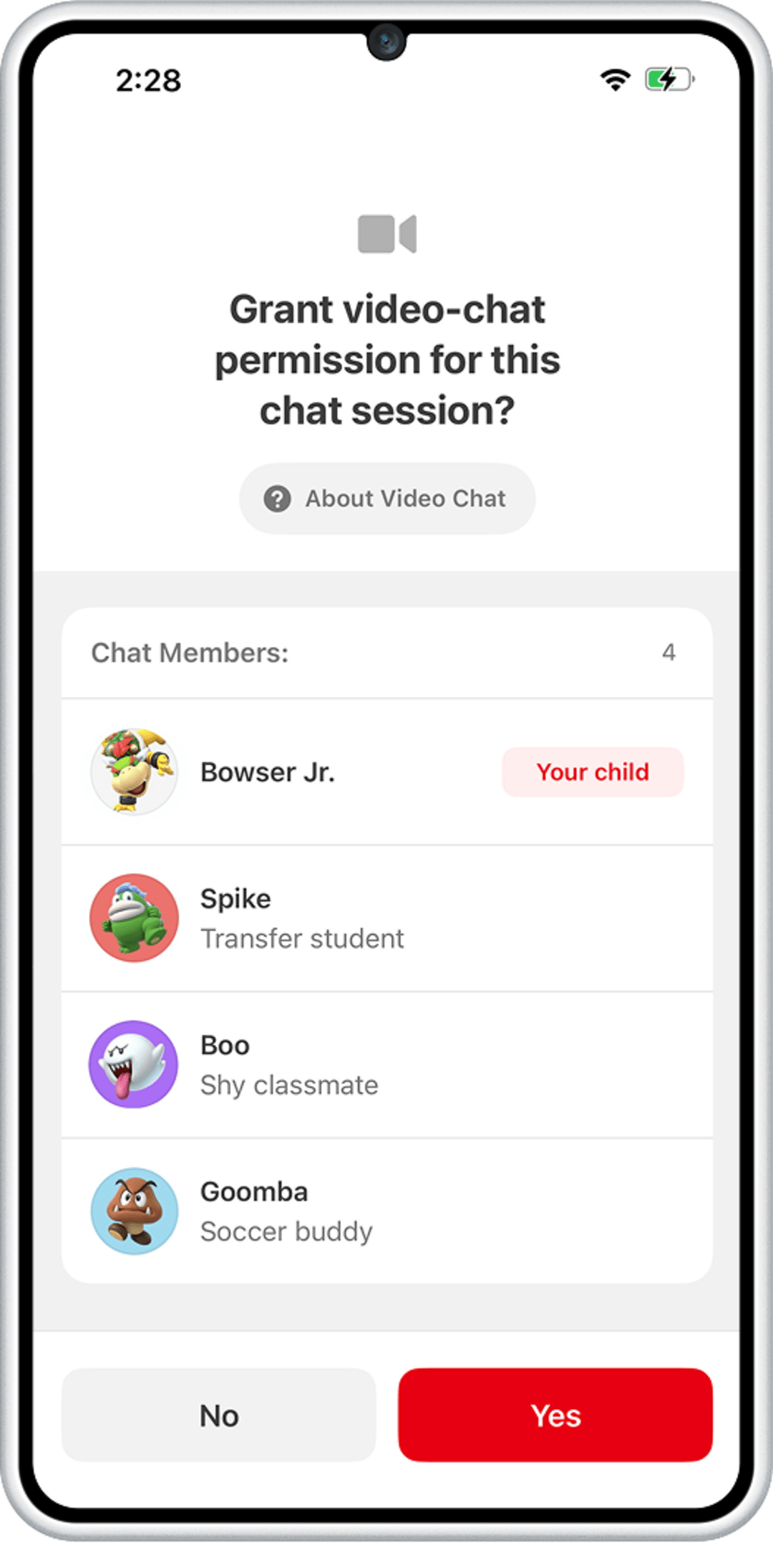 Parental Controls - GameChat - Restrict video chat Screenshot