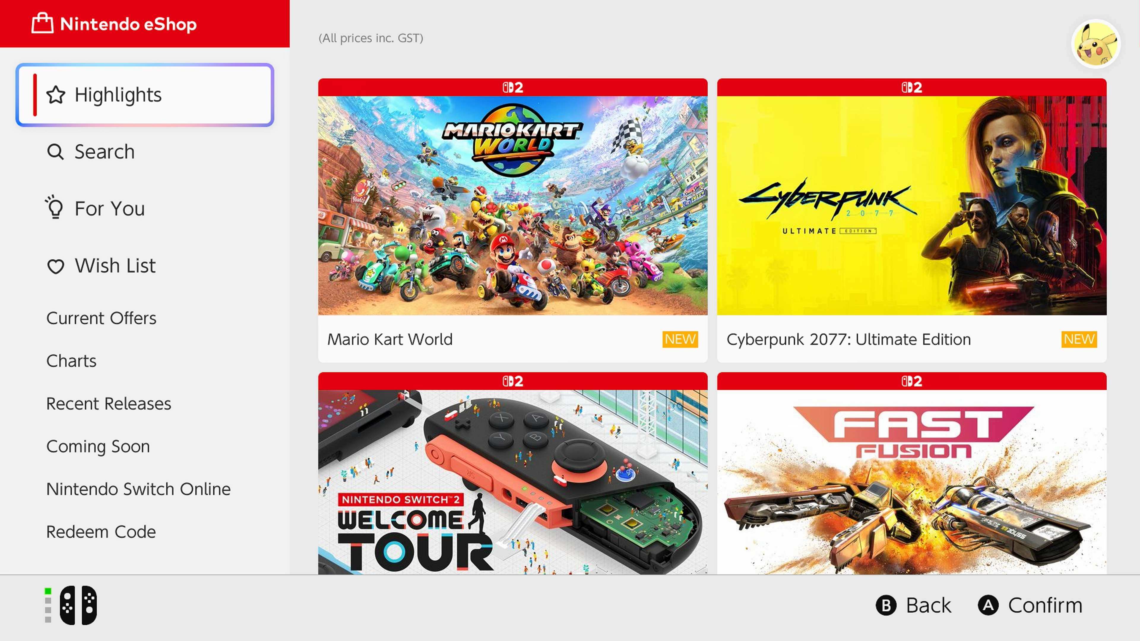 [Download Switch 2 Games] eShop screen