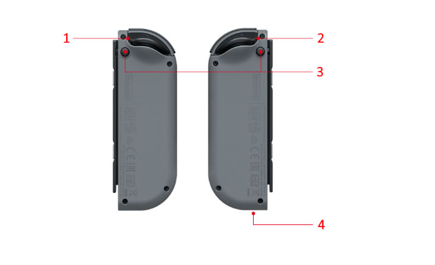 Joy-Con Controller Back Diagram